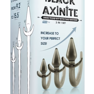 Black Axinite 3 In 1 Anal Plug Kit Set with Tail Design