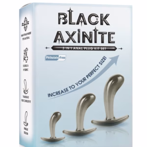 Black Axinite 3 in 1 Anal Plug Kit Set I