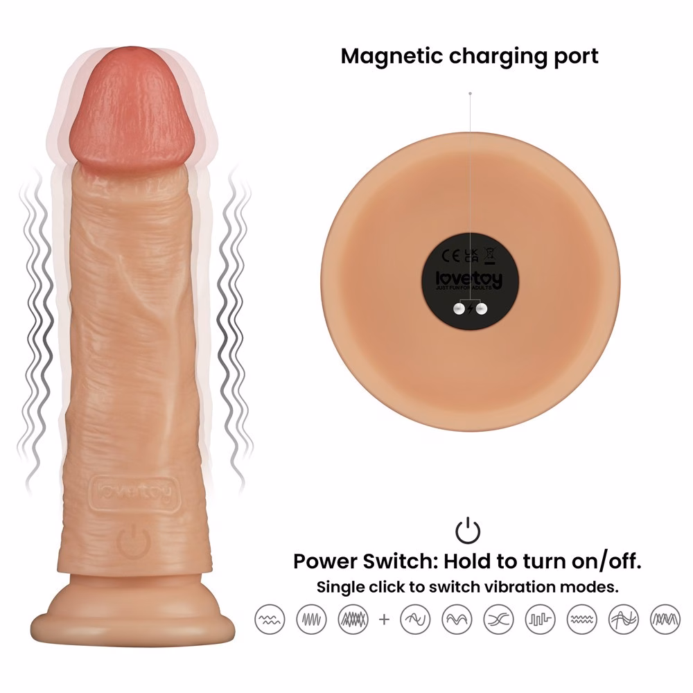 7'' Vibrating Power Basics Cock - Image 11