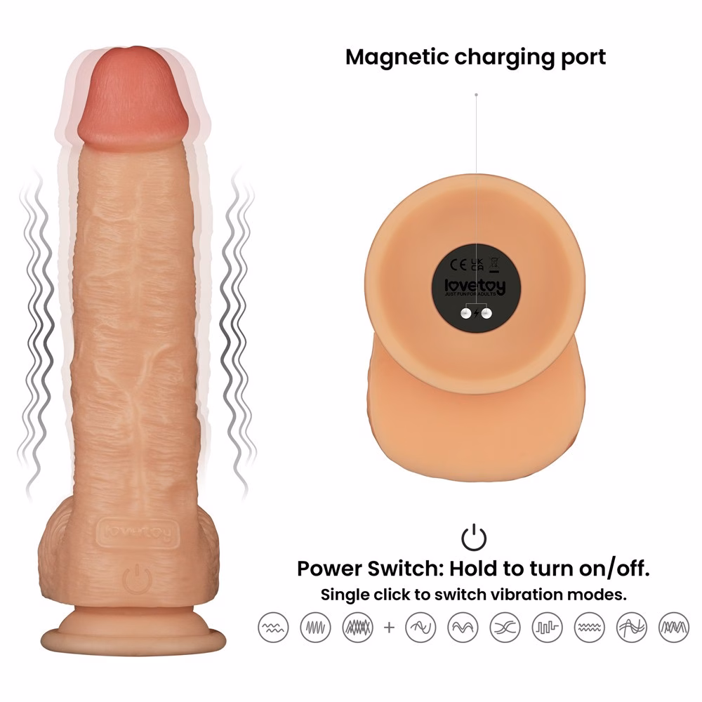 9.5'' Vibrating Power Basics Cock - Image 11