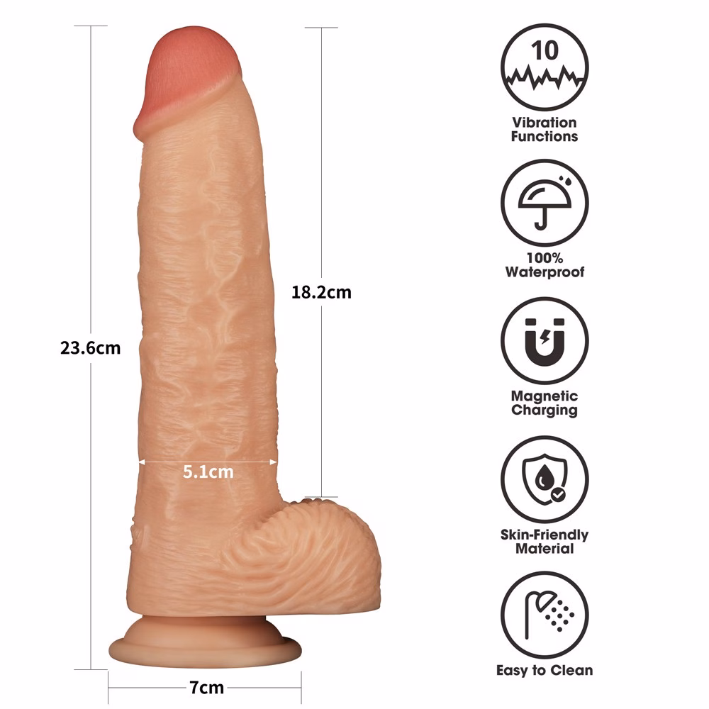 9.5'' Vibrating Power Basics Cock - Image 12