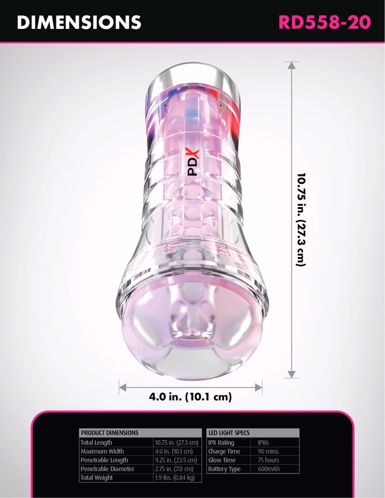 ViewTube XXL See-Thru EZ-Grip LED Stroker - Image 6