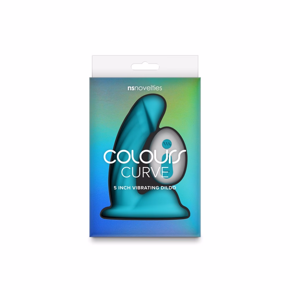 Colours - Curve - Vibrating - 5" Dildo - Teal - 4. kép