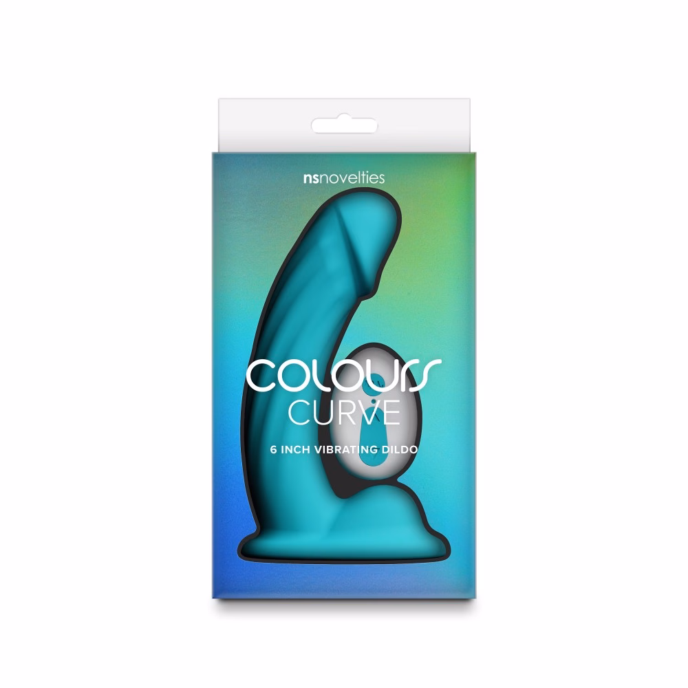 Colours - Curve - Vibrating - 6" Dildo - Teal - 4. kép