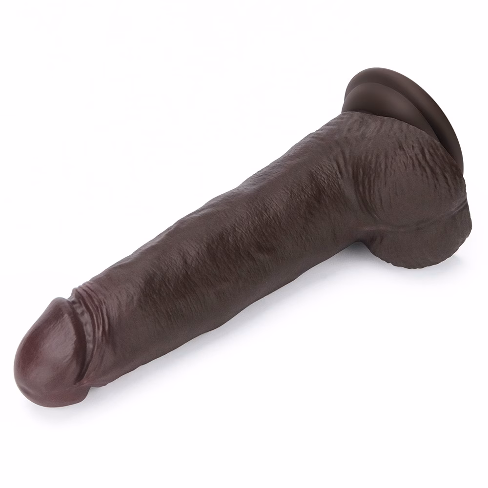 8.5'' Sliding Skin Pro II Dual Layer Silicone Dong (Black) - Image 5