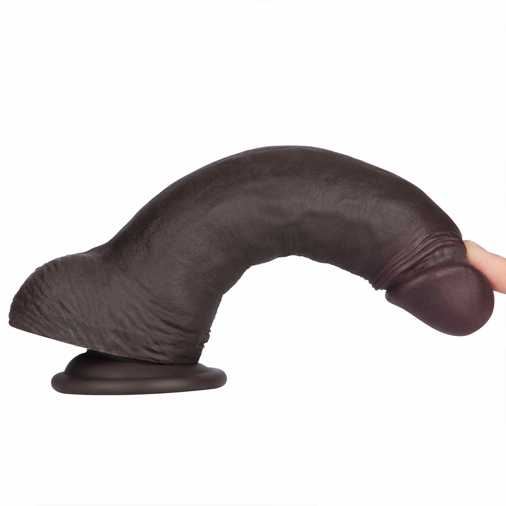 8.5'' Sliding Skin Pro II Dual Layer Silicone Dong (Black) - Image 13