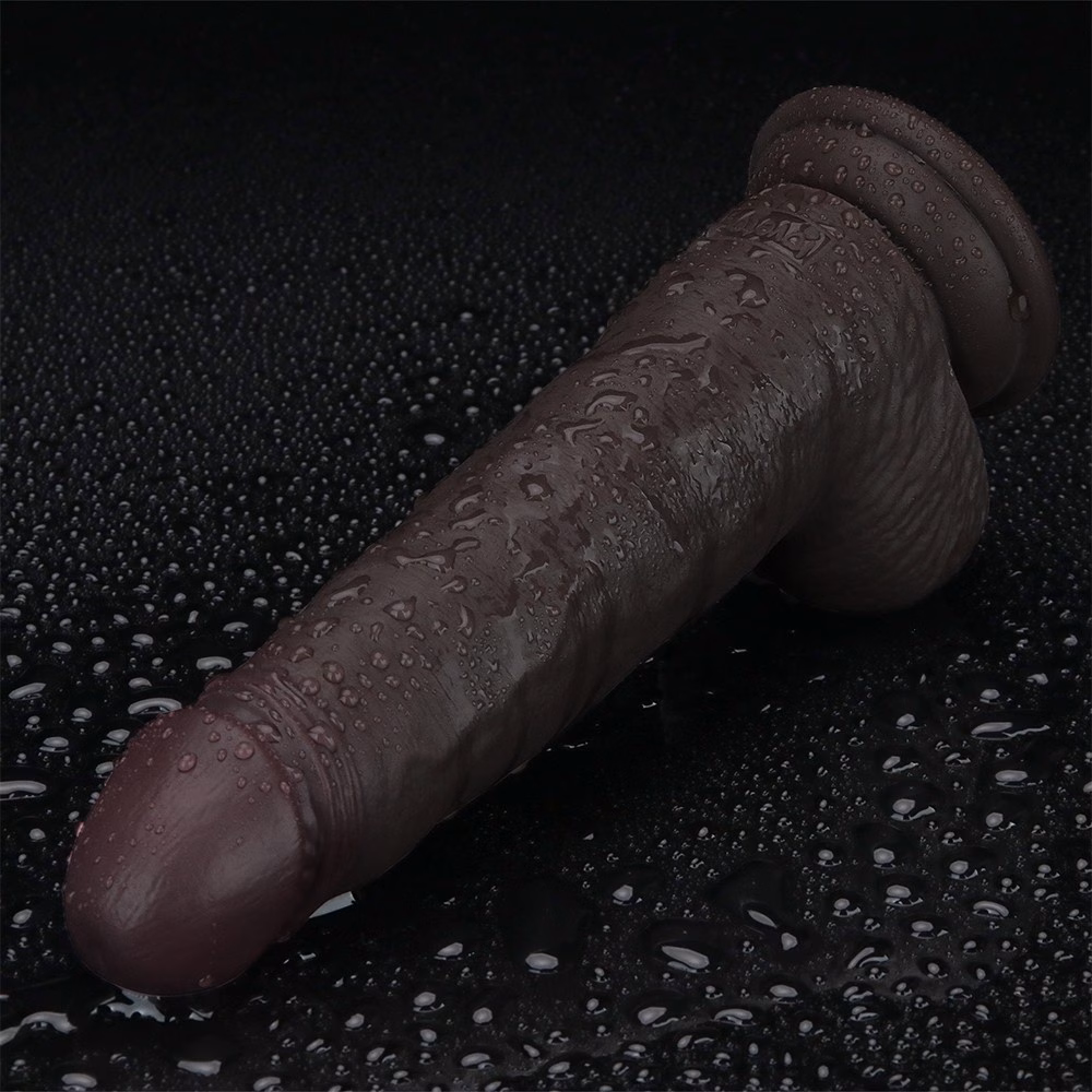 8.5'' Sliding Skin Pro II Dual Layer Silicone Dong (Black) - Image 14