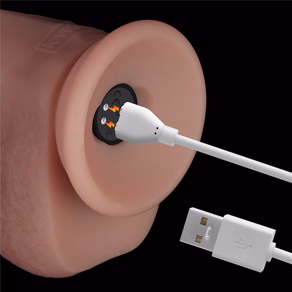 8" Vibrating Sliding Skin Pro II Silicone Dong - Image 5