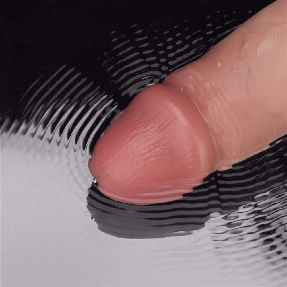 8" Vibrating Sliding Skin Pro II Silicone Dong - Image 7