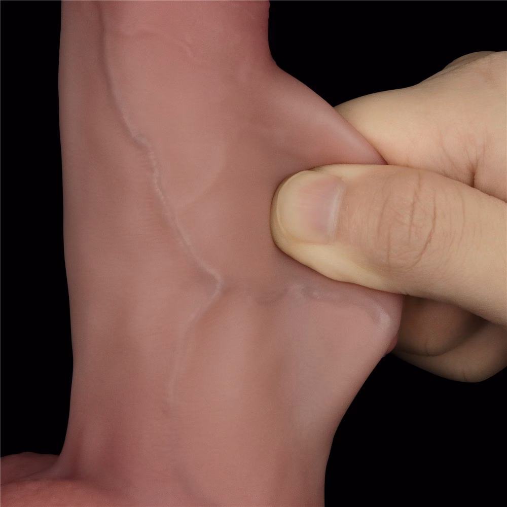 8" Vibrating Sliding Skin Pro II Silicone Dong - Image 19