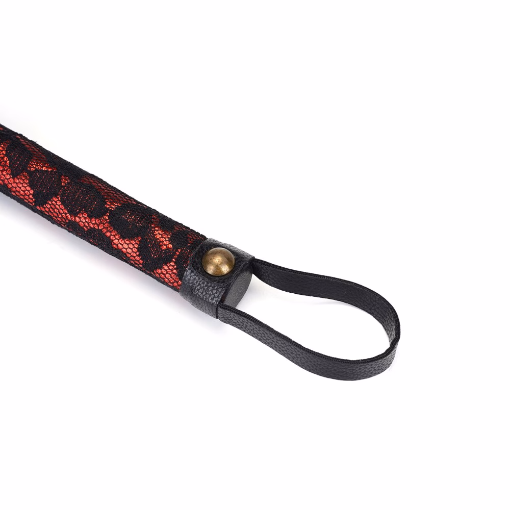 Victorian Garden: Lace and Vegan Leather Flogger Whip - Image 5